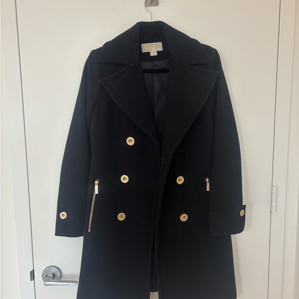 Michael Kors Black Double-Breasted Coat - Picture 4 of 5